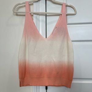 NEW Lush Knit Tank Top Ombré Pink Cream Coral, gorgeous! Small